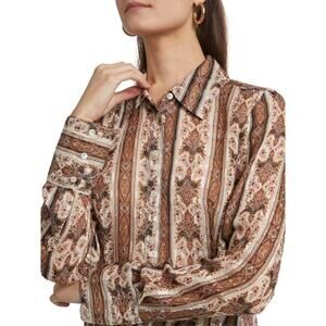 Paige Women’s Desano Floral Silk-Blend Shirt sz 8